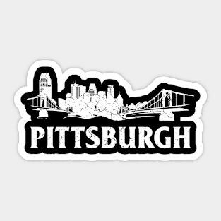 Pittsburgh Retro Skyline Bridge Vintage, Pittsburgh lovers Sticker